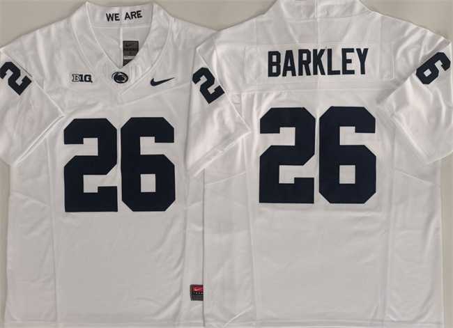 Men%27s Penn State Nittany Lions #26 Saquon Barkley White 2024 F.U.S.E. Stitched Jersey->ole miss rebels->NCAA Jersey